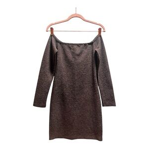 Grey Off The Shoulder Mini Dress